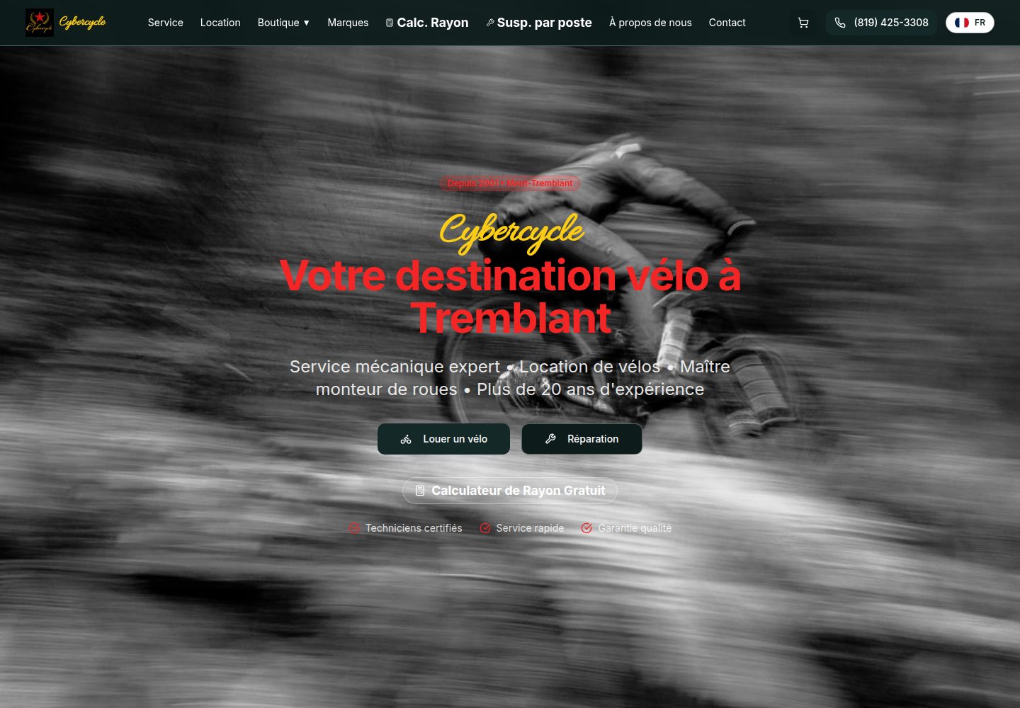 Cybercycle public website screenshot