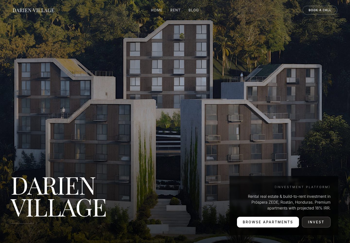 Darien Village public website screenshot