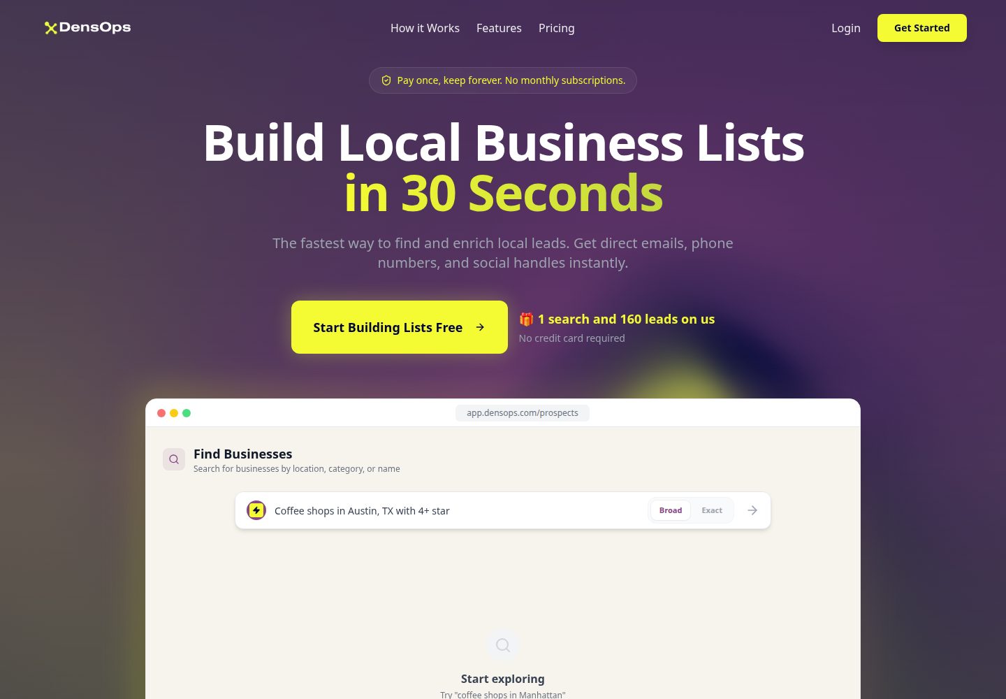 DensOps public website screenshot