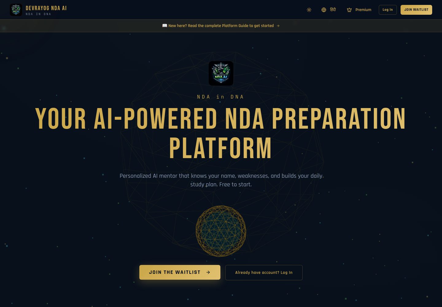 Devrayog NDA AI public website screenshot