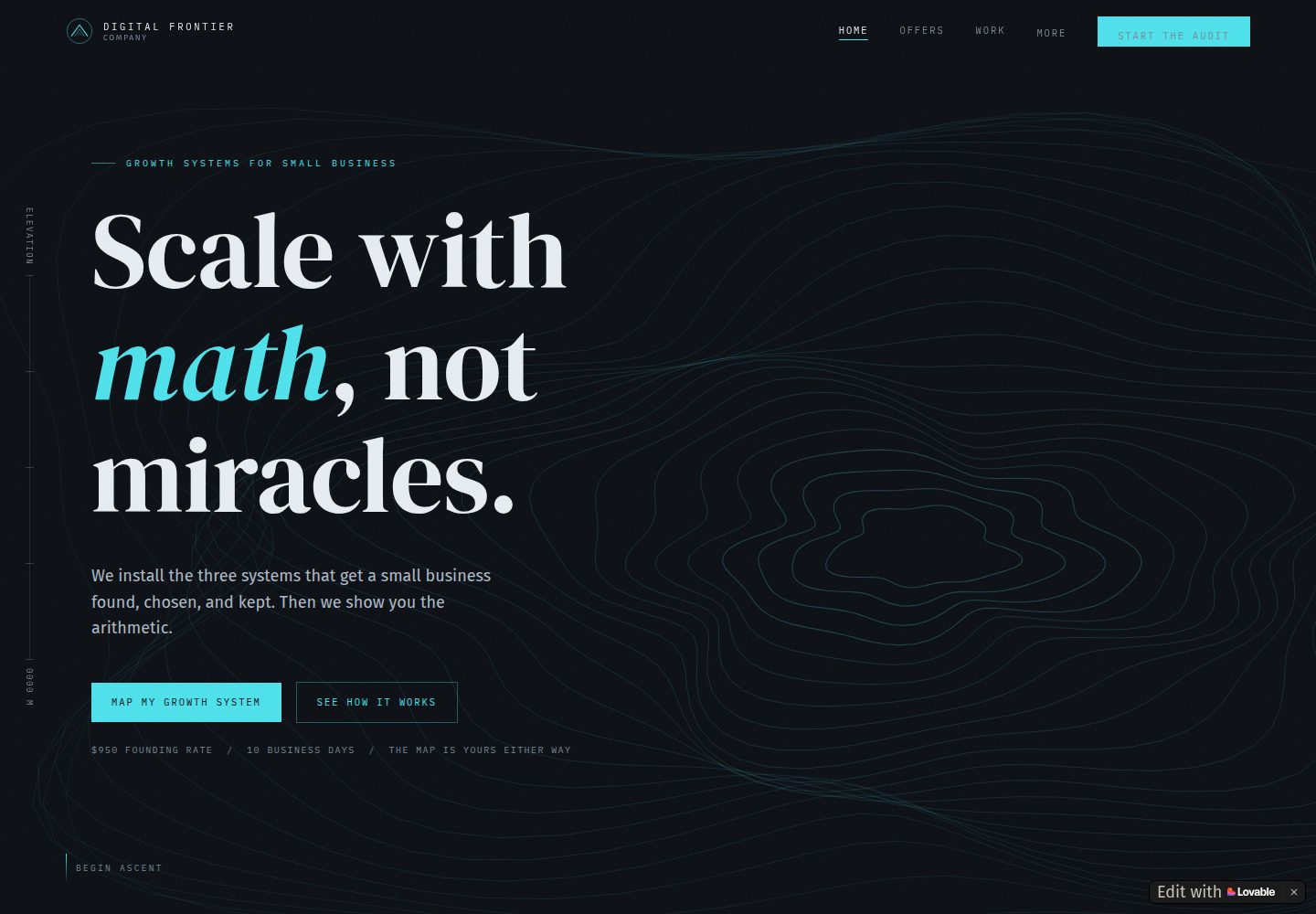 Digital Frontier Company public website screenshot