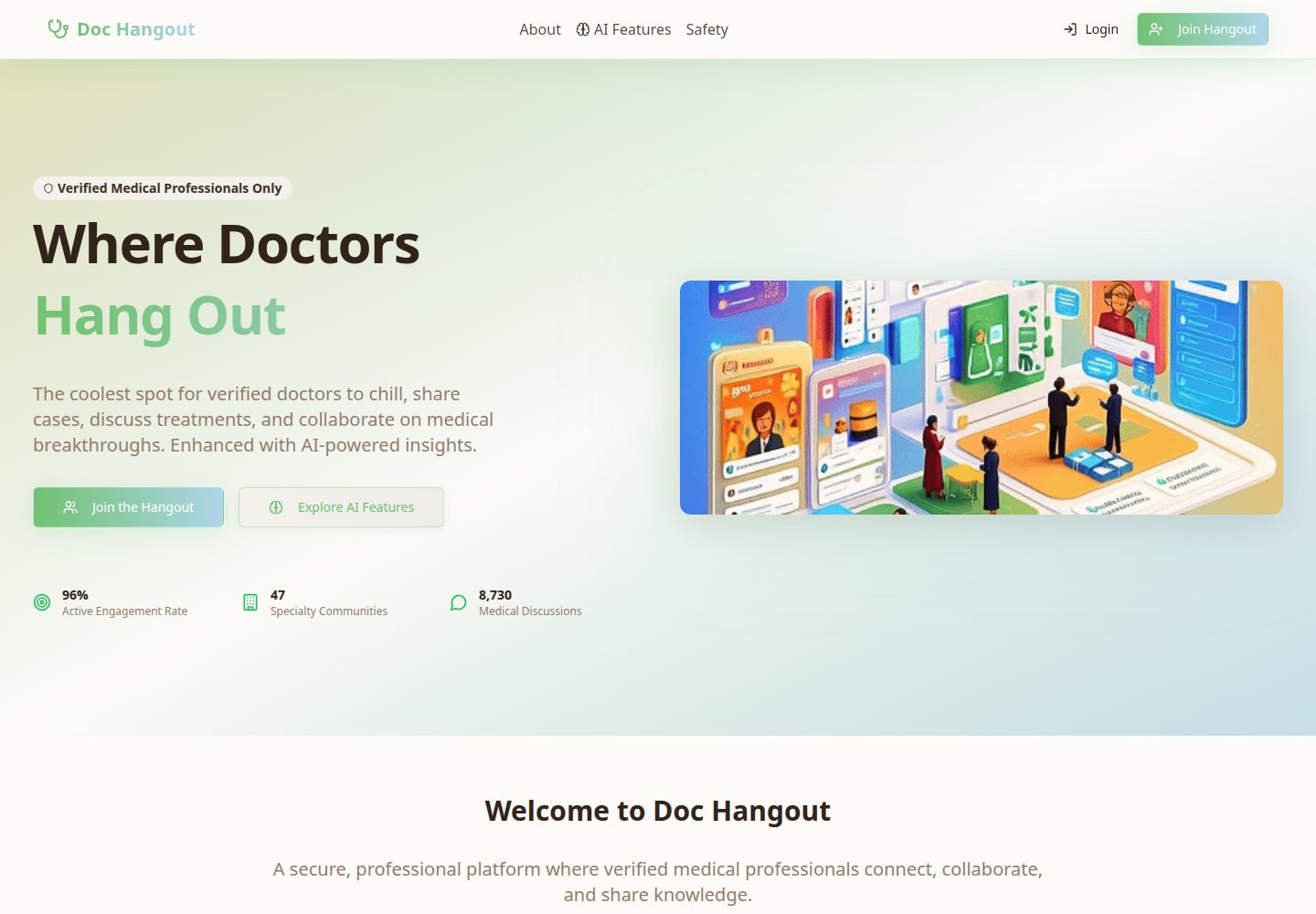 Doc Hangout public website screenshot