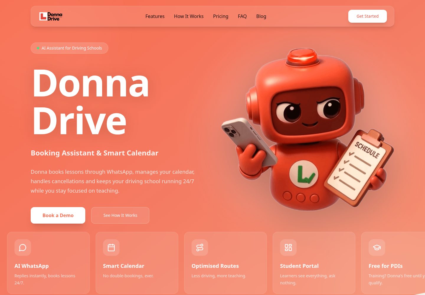 Donna Drive public website screenshot