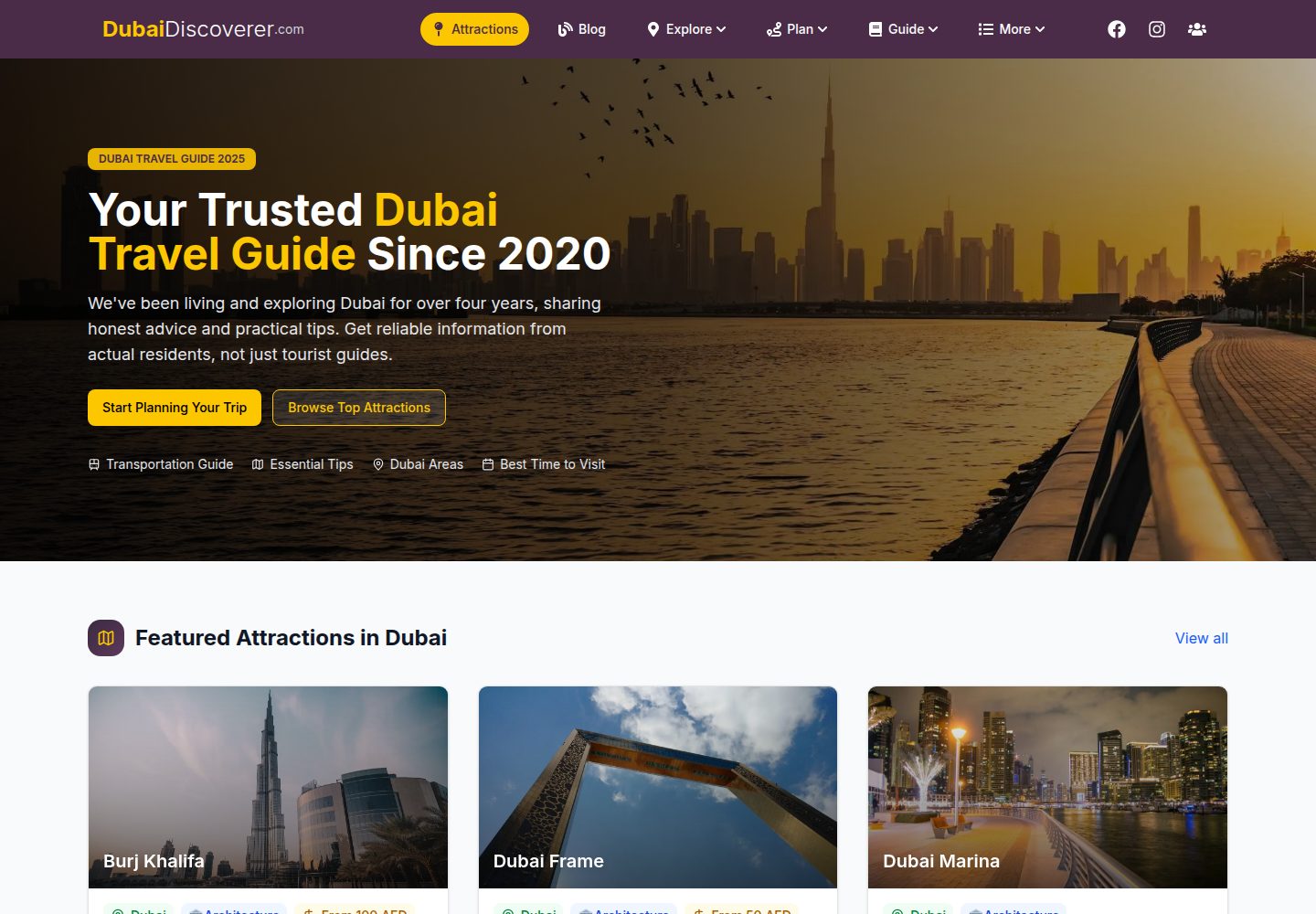 Dubai Discoverer public website screenshot