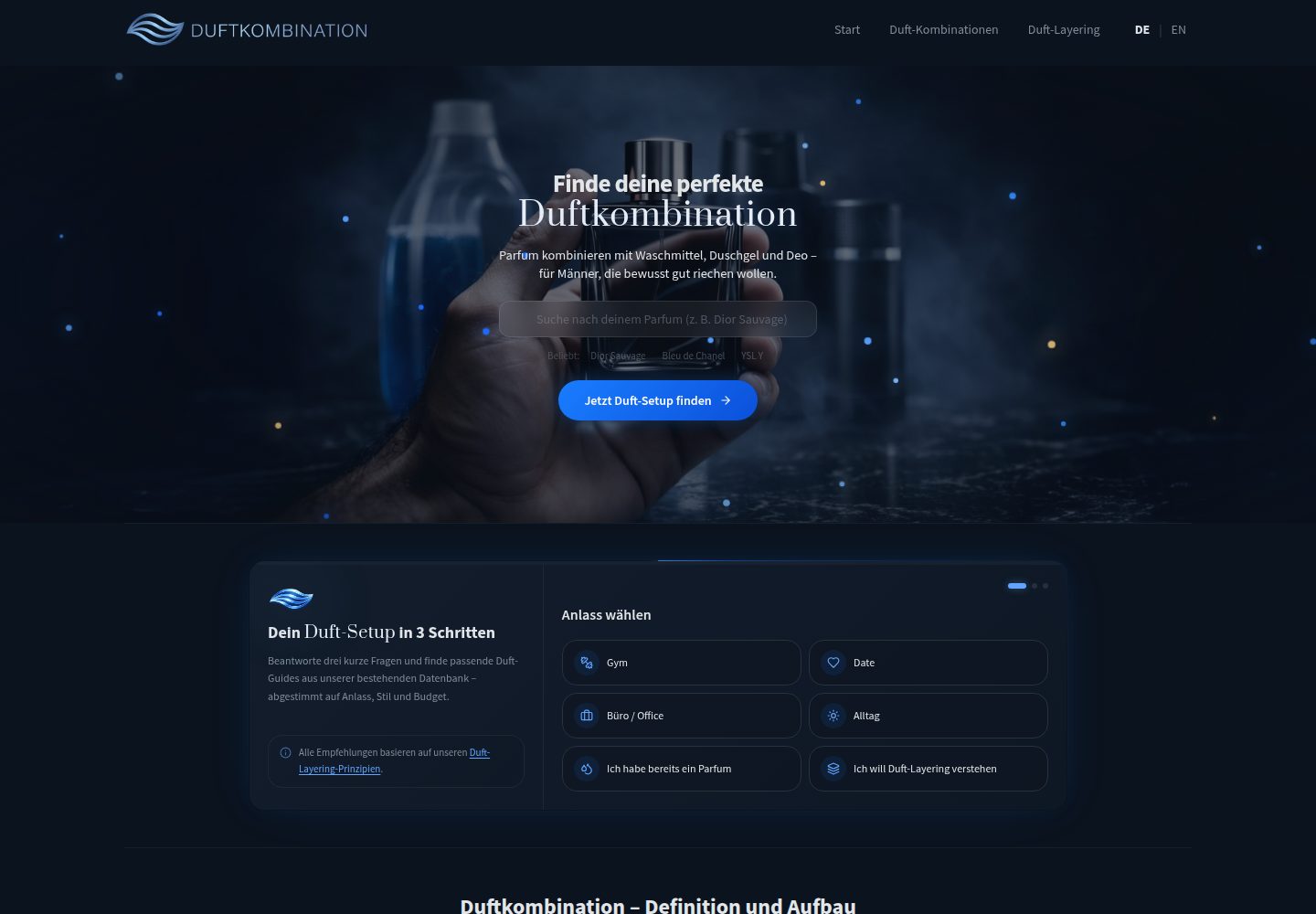 Duftkombination public website screenshot