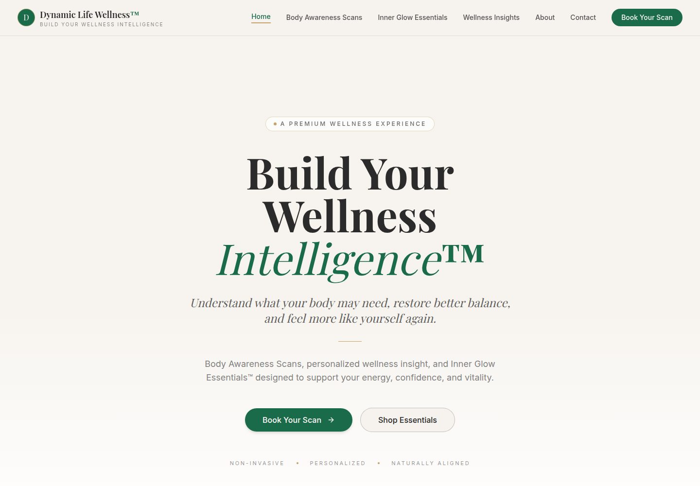 Dynamic Life Wellness public website screenshot