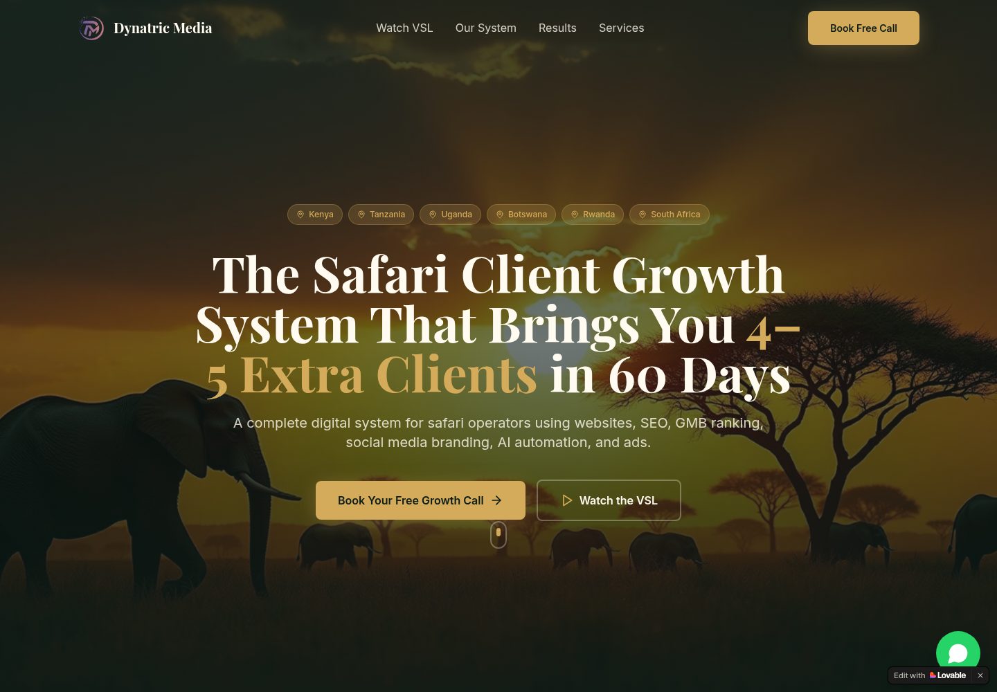 Dynatric Media public website screenshot