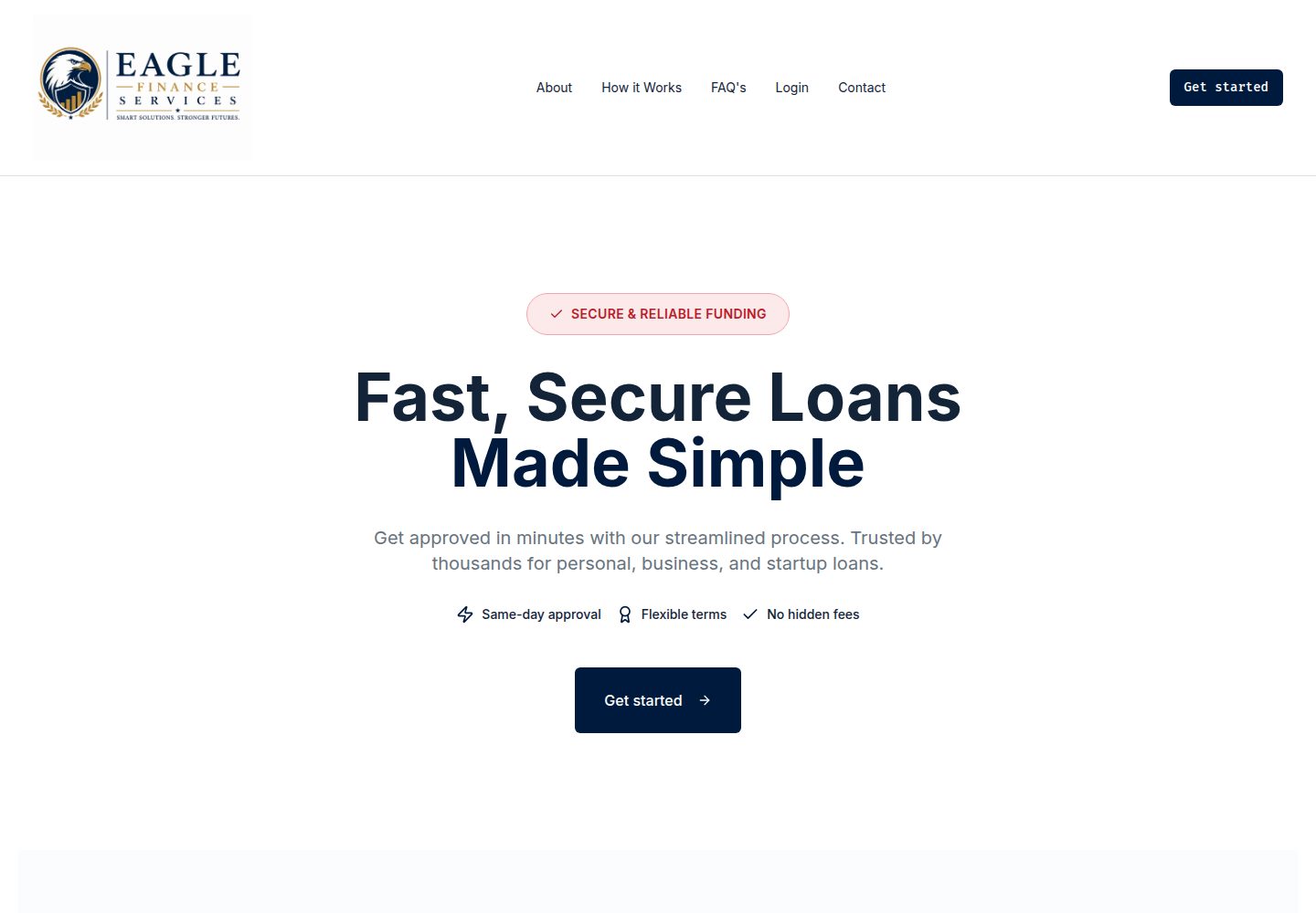 Eagle Finance Services public website screenshot