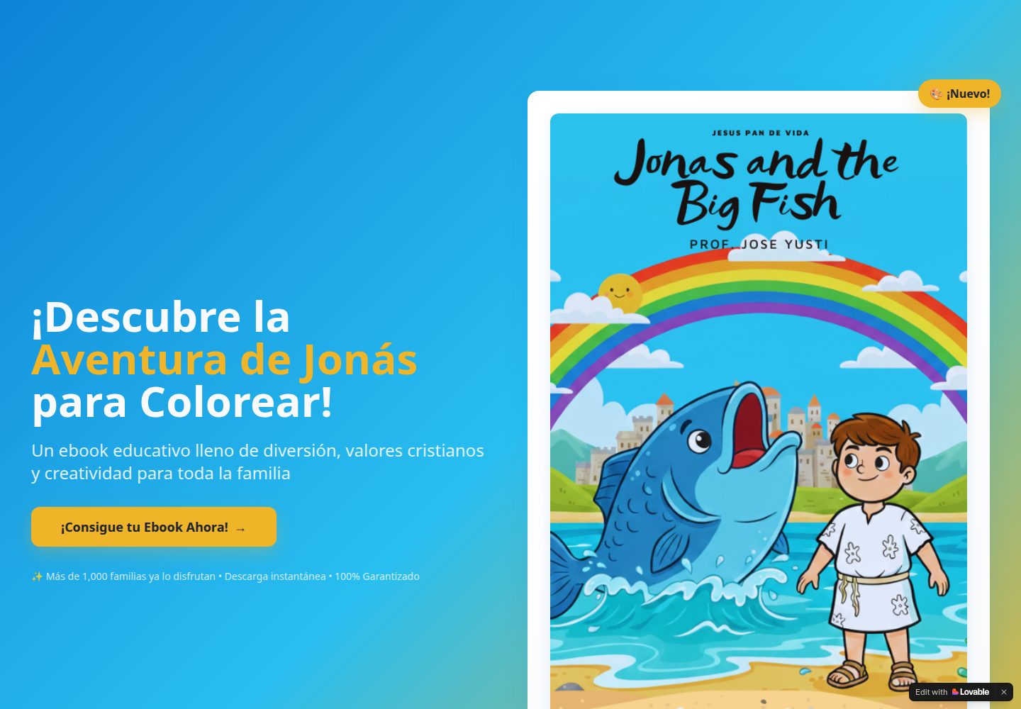 Ebook "Jonás y el Gran Pez" public website screenshot