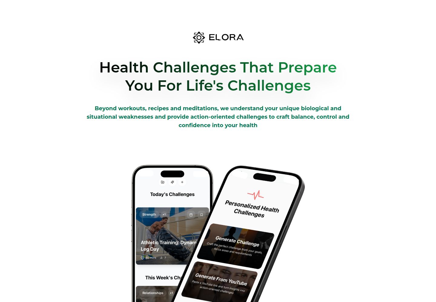 Elora Health public website screenshot