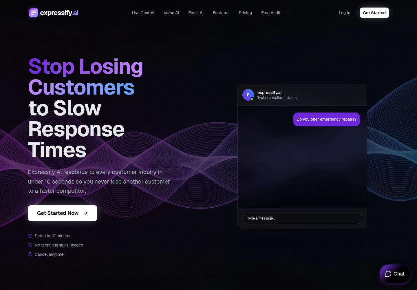 Expressify AI public website screenshot