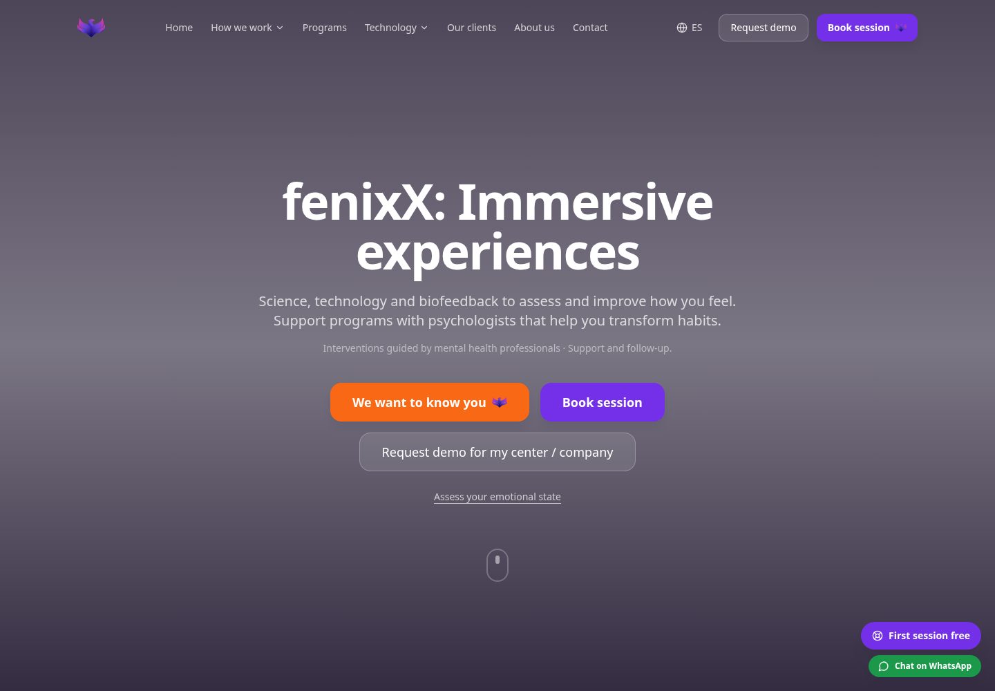 FenixX public website screenshot