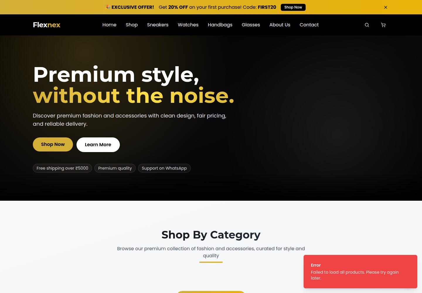 Flexnex public website screenshot