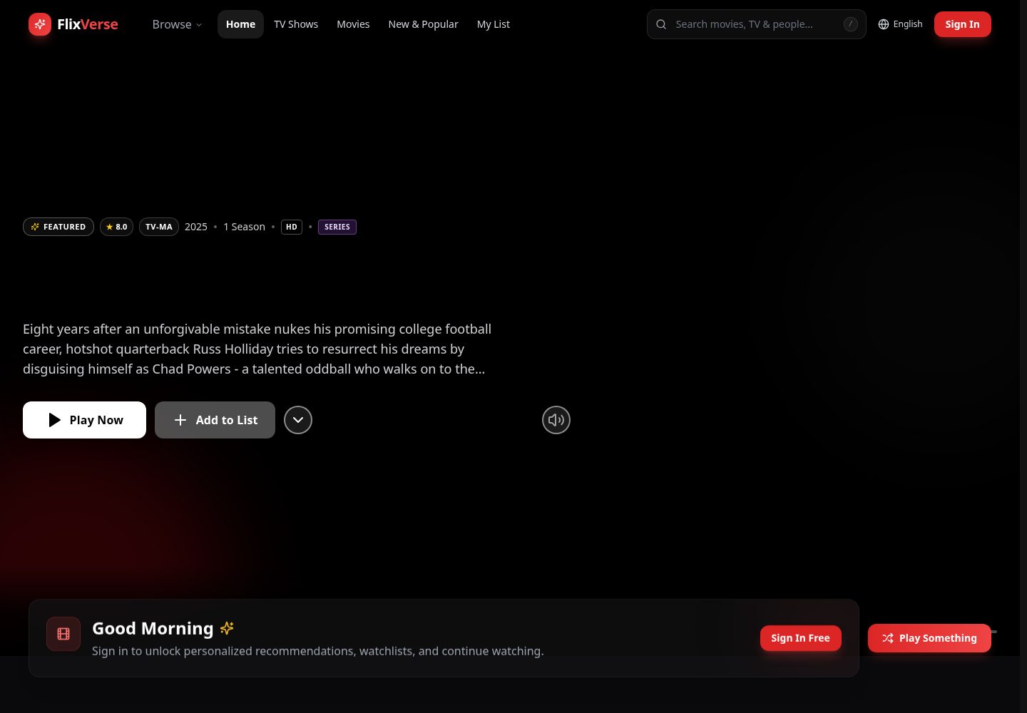 FlixVerse public website screenshot