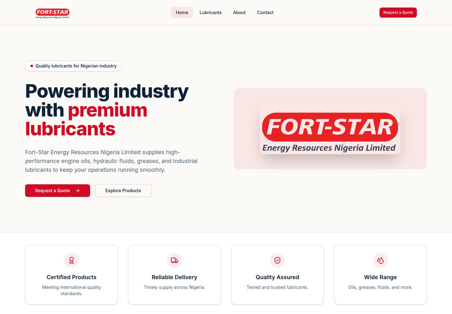 Fort-Star Energy public website screenshot