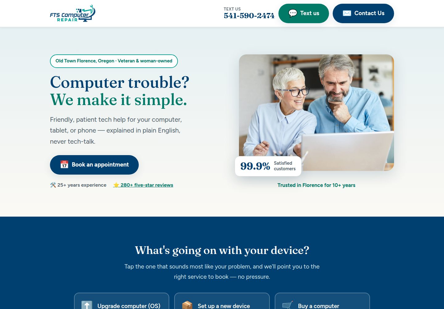 FTS Computer Repair public website screenshot