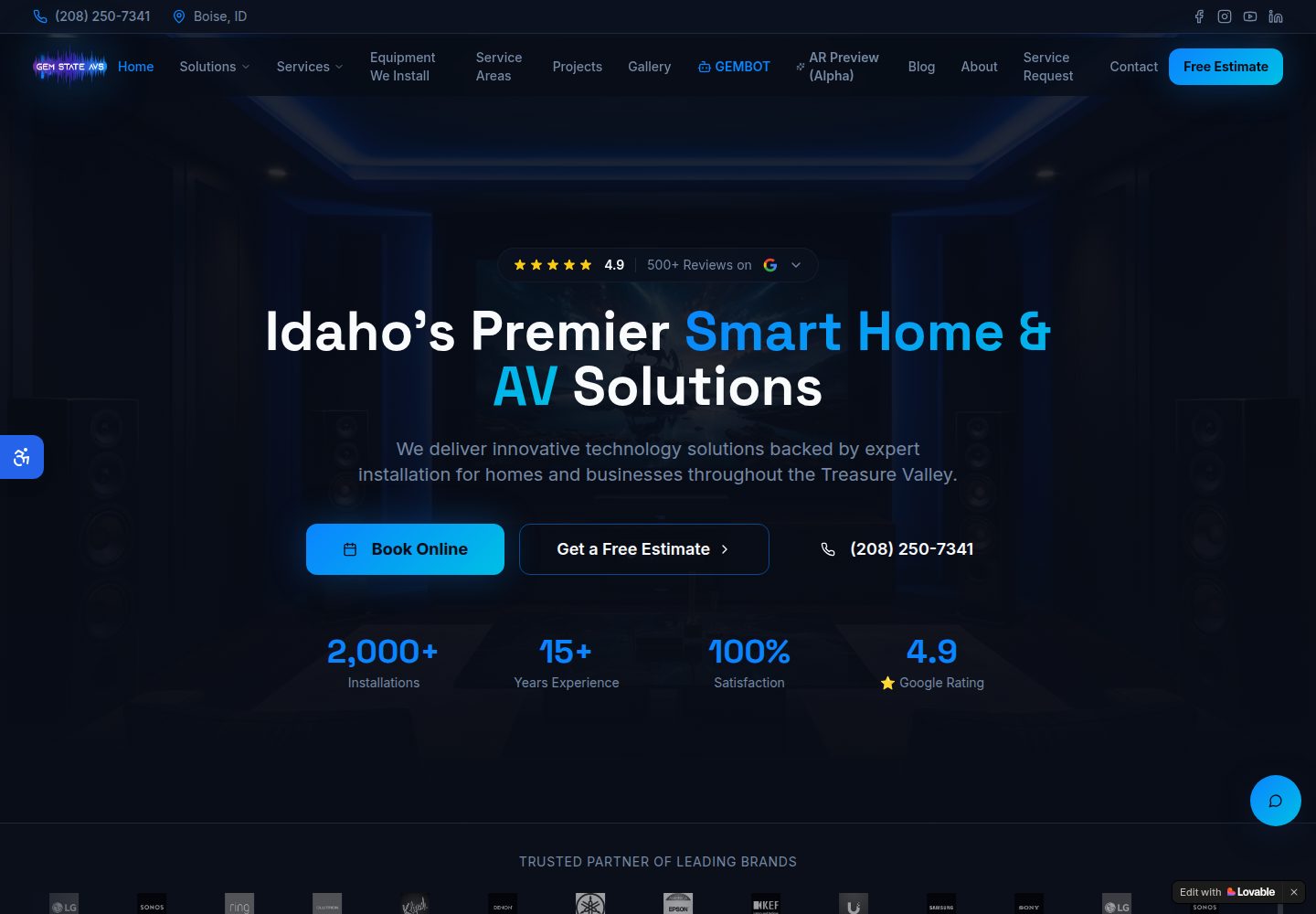 Gem State AVS public website screenshot