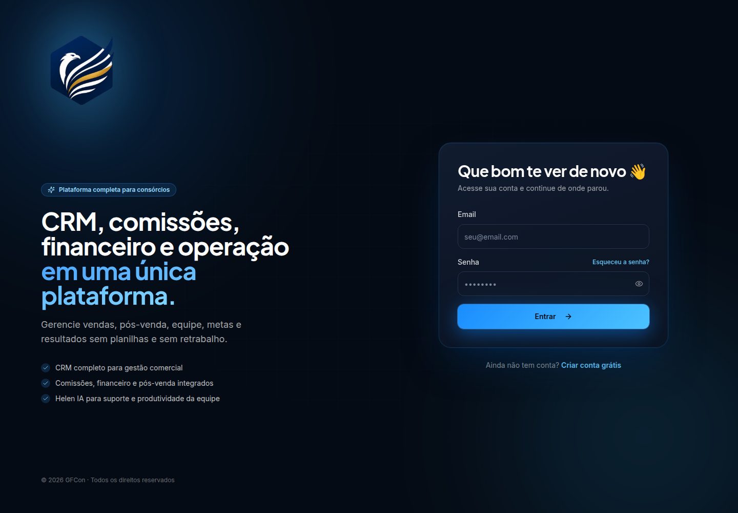 Gestão Fácil Consórcio public website screenshot