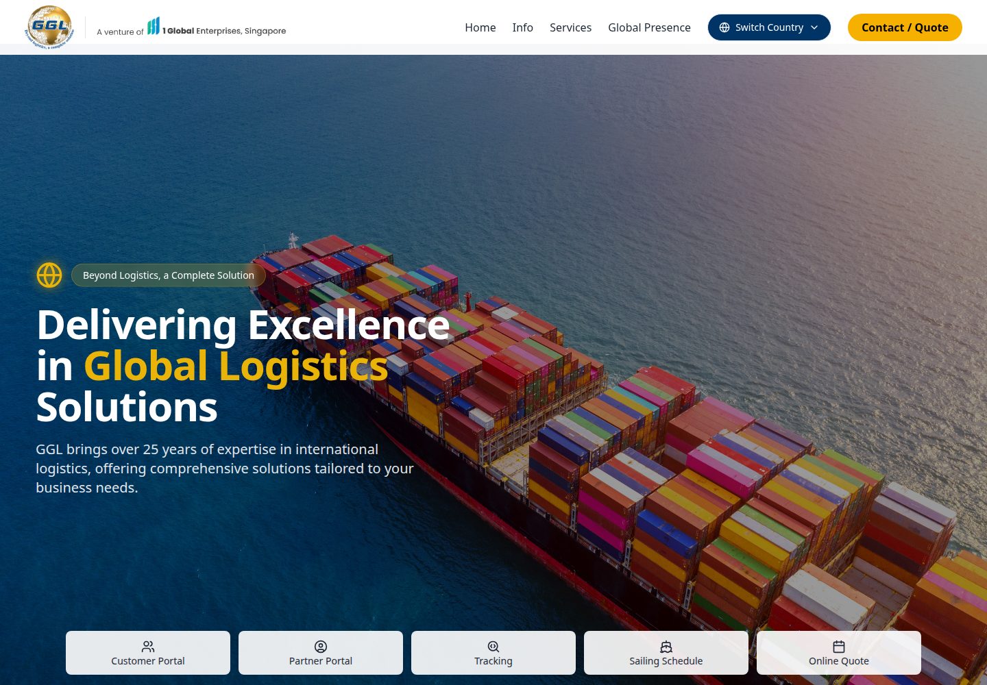 GGL public website screenshot