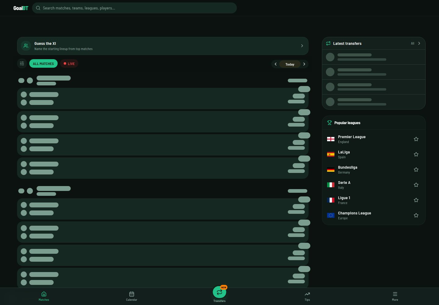 GoalBT public website screenshot