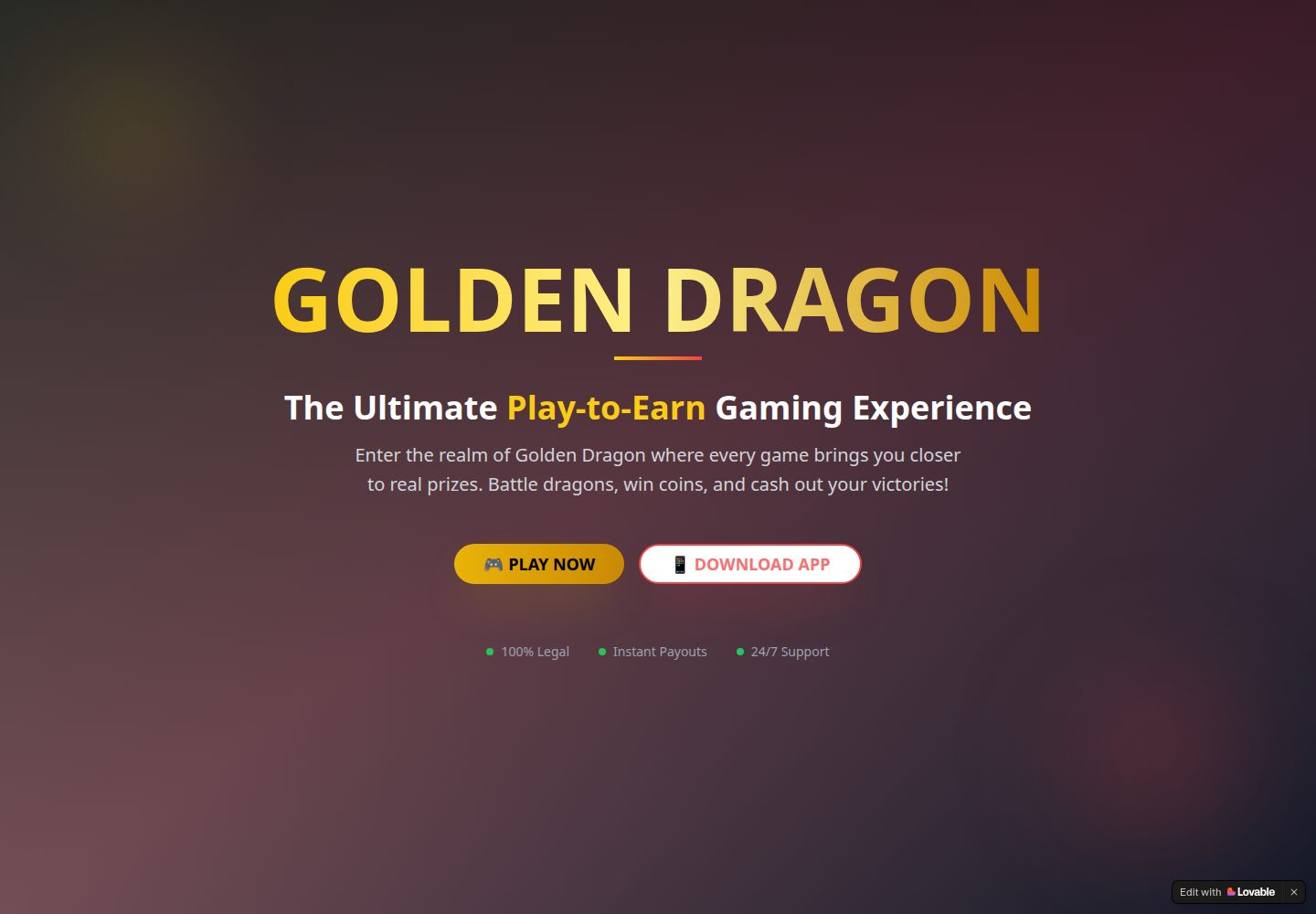 Golden Dragon public website screenshot