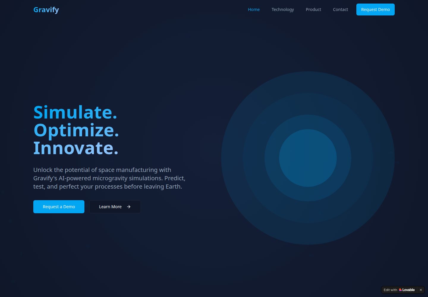 Gravify public website screenshot
