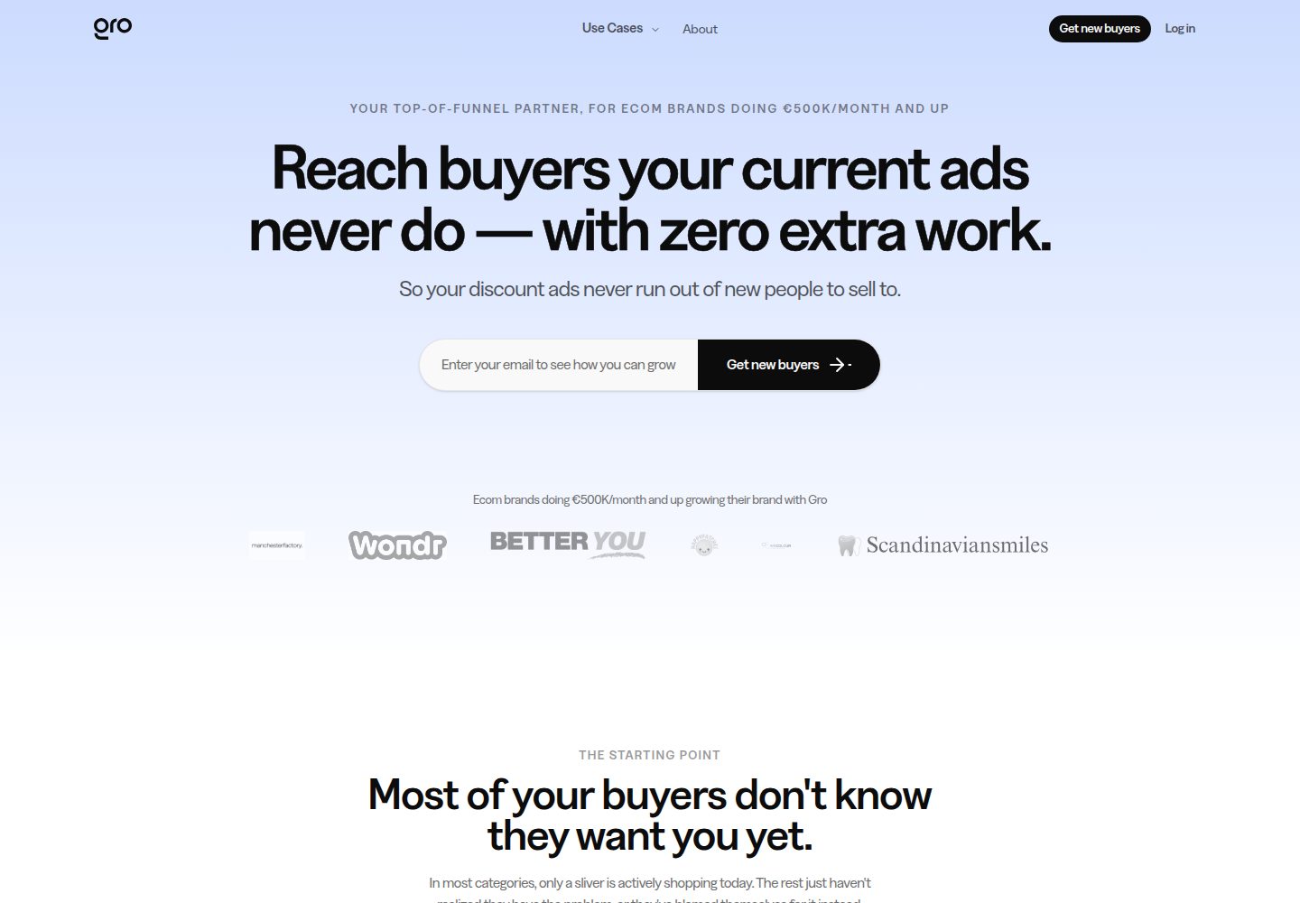 Gro public website screenshot