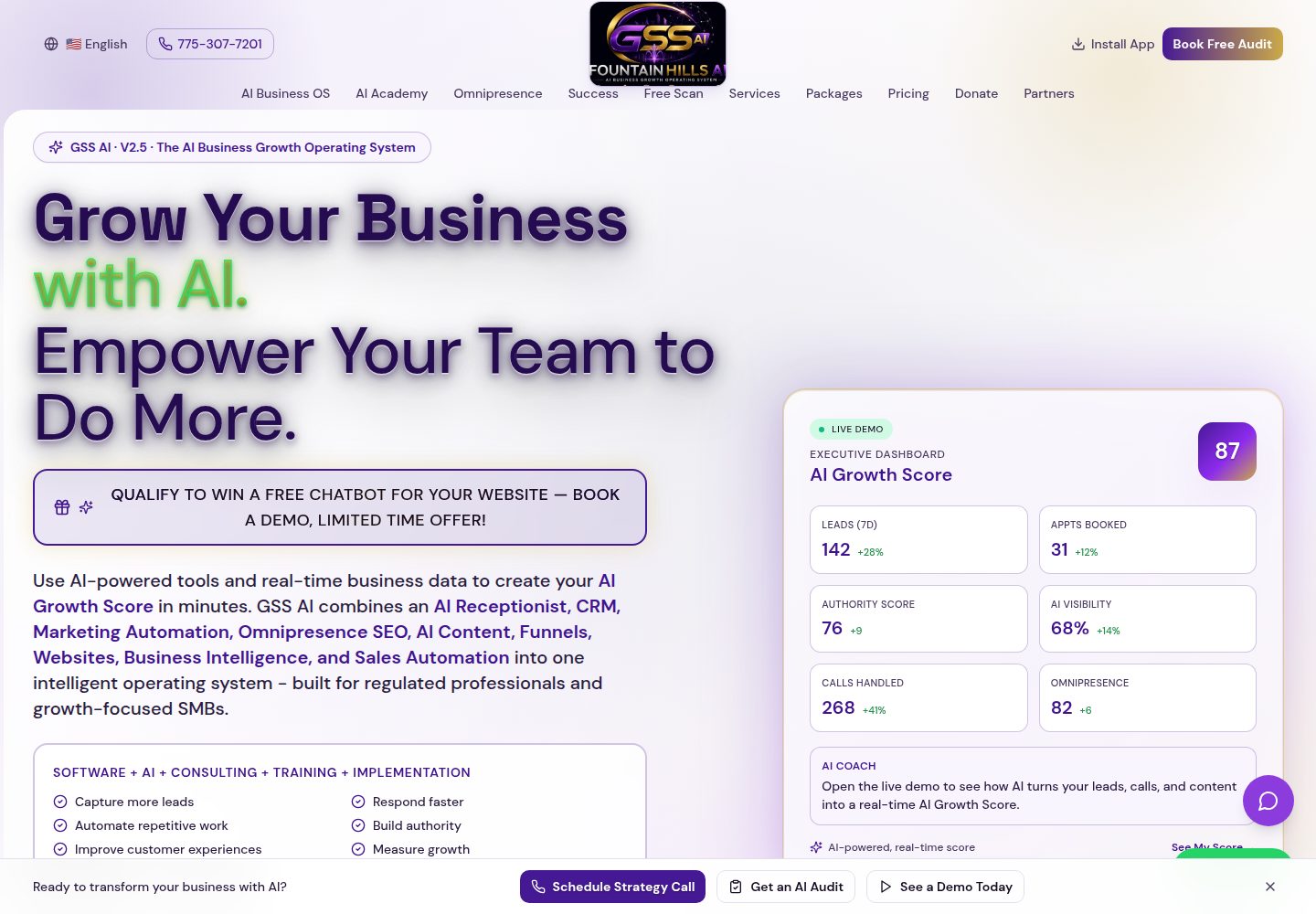 GSS AI public website screenshot