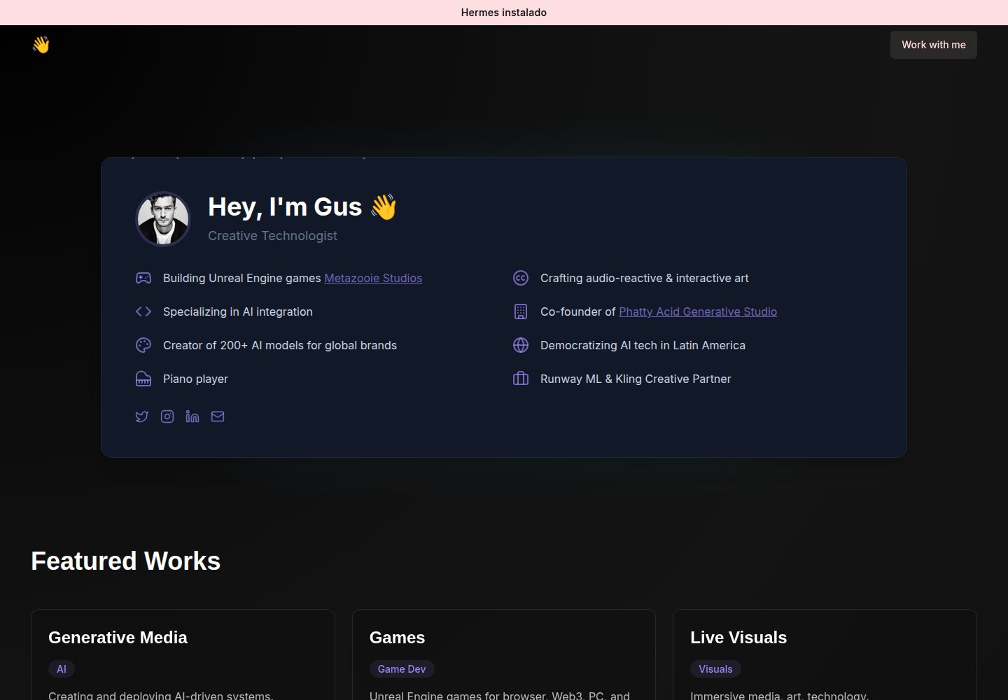 Gus Garza public website screenshot
