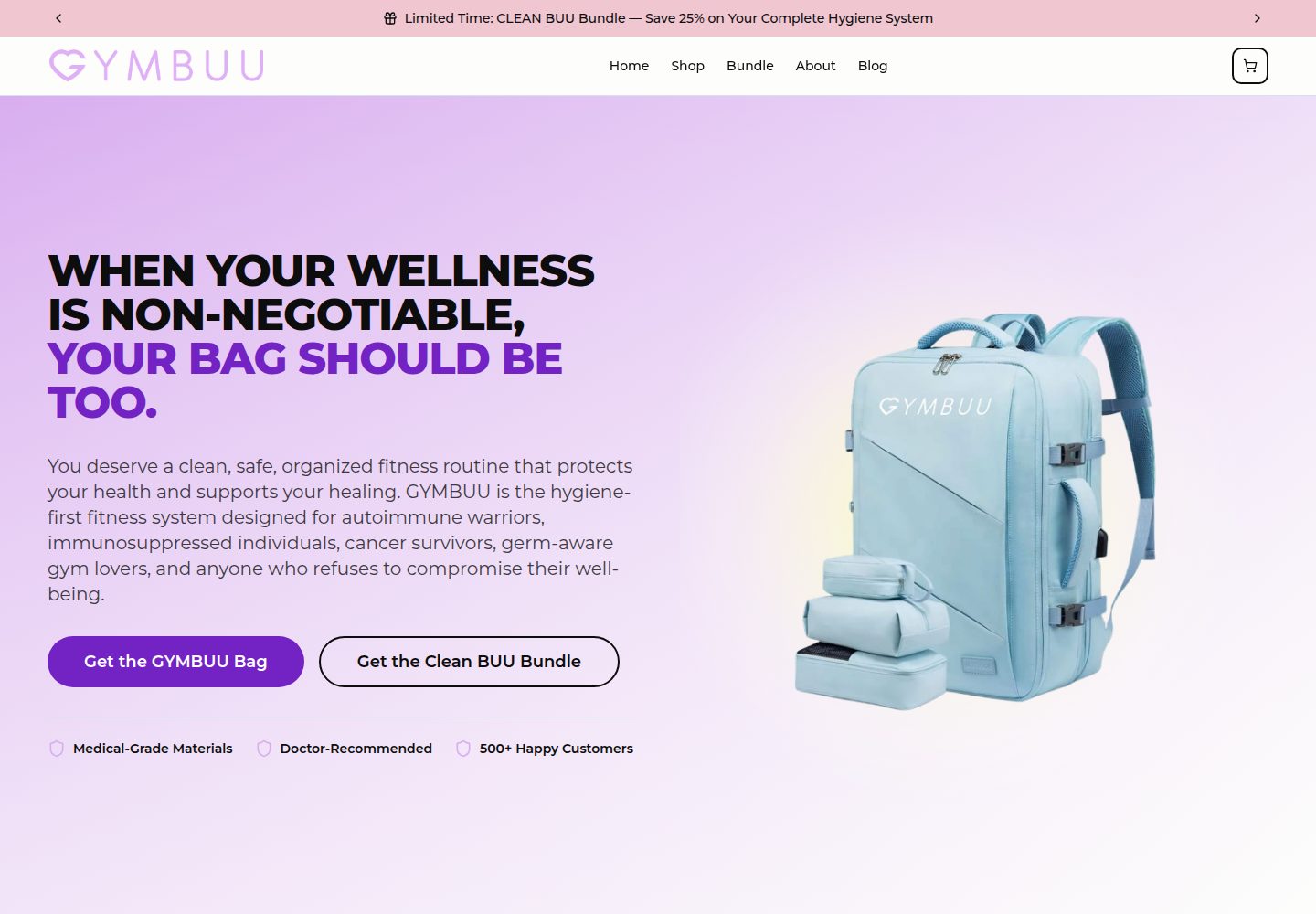 GYMBUU public website screenshot