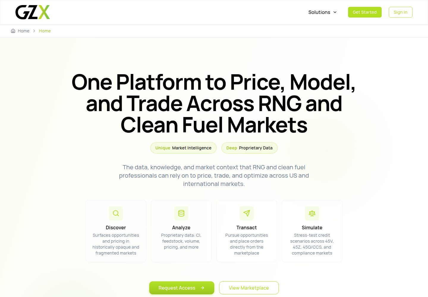 GZX public website screenshot