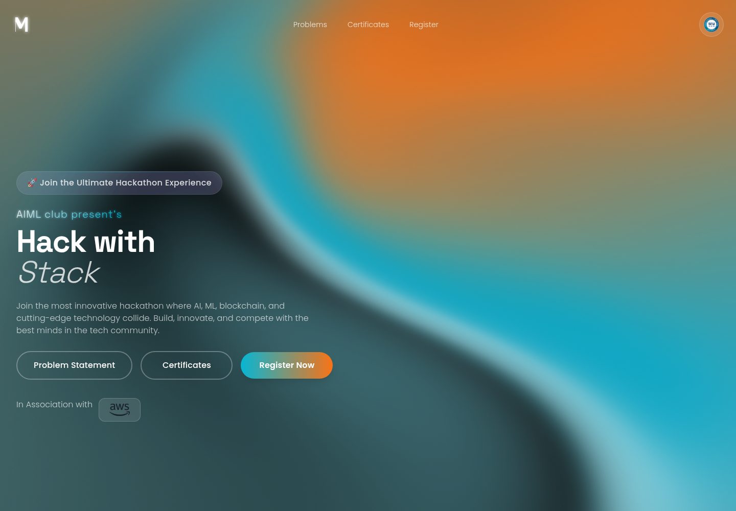 Hack with Stack public website screenshot