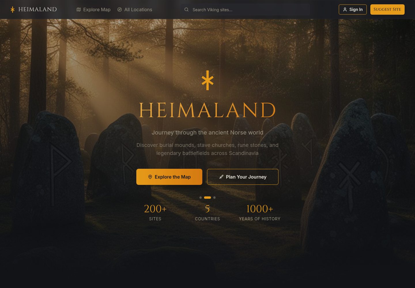 Heimaland public website screenshot