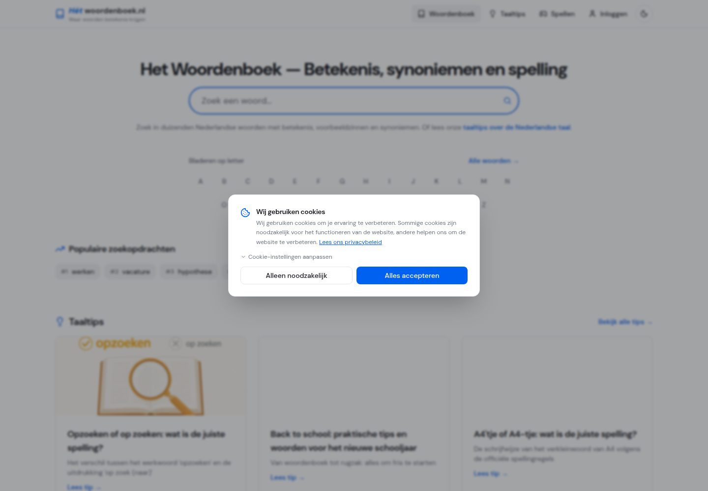 Hét Woordenboek public website screenshot