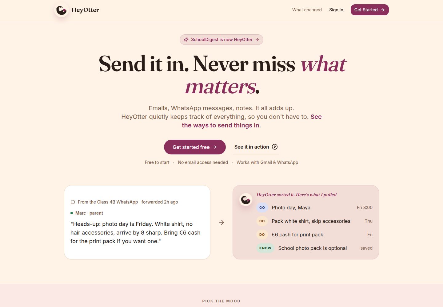 HeyOtter public website screenshot