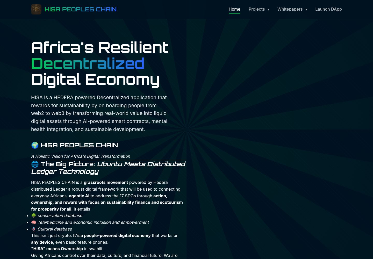 HISA Peoples Chain public website screenshot