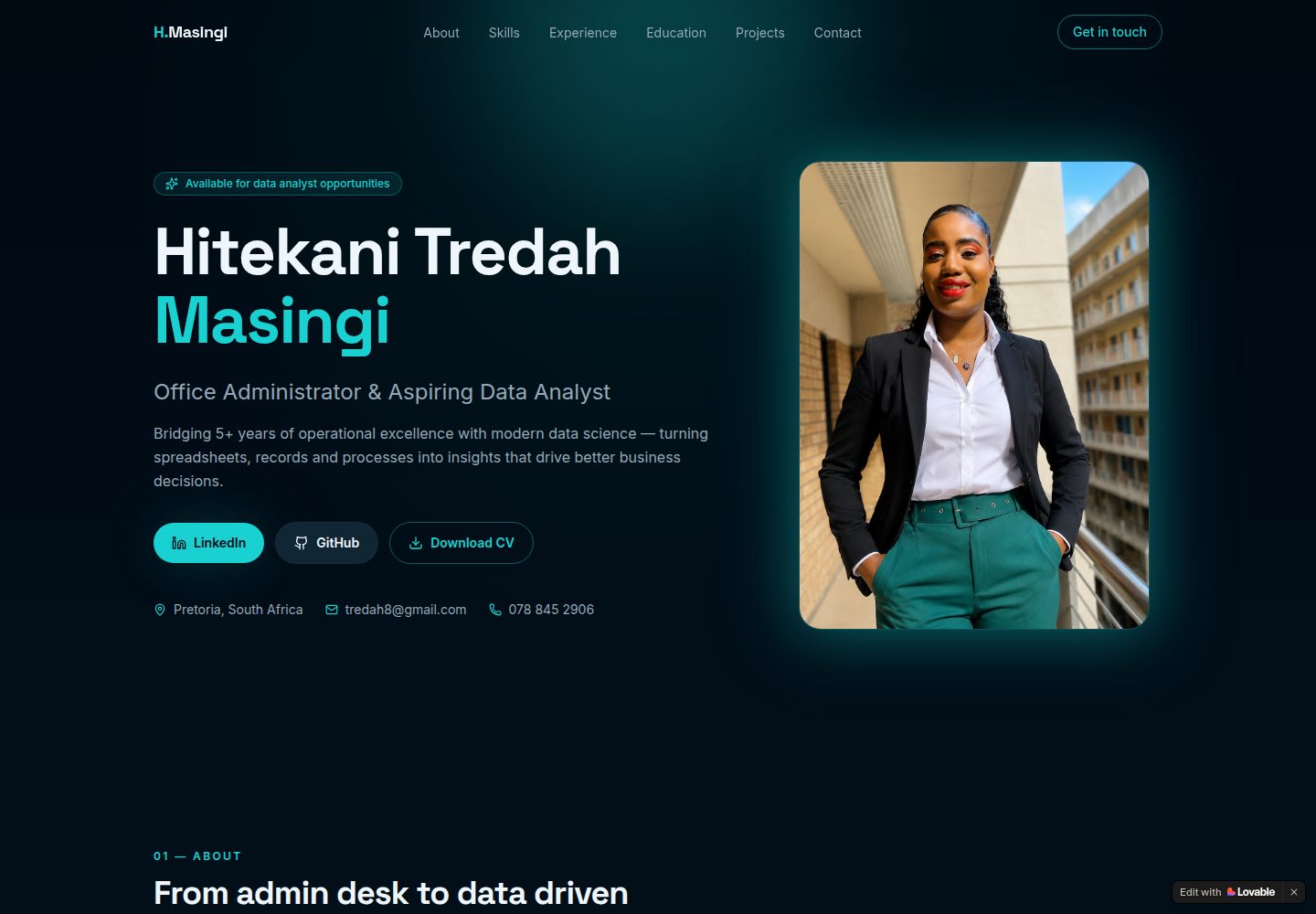 Hitekani Masingi public website screenshot