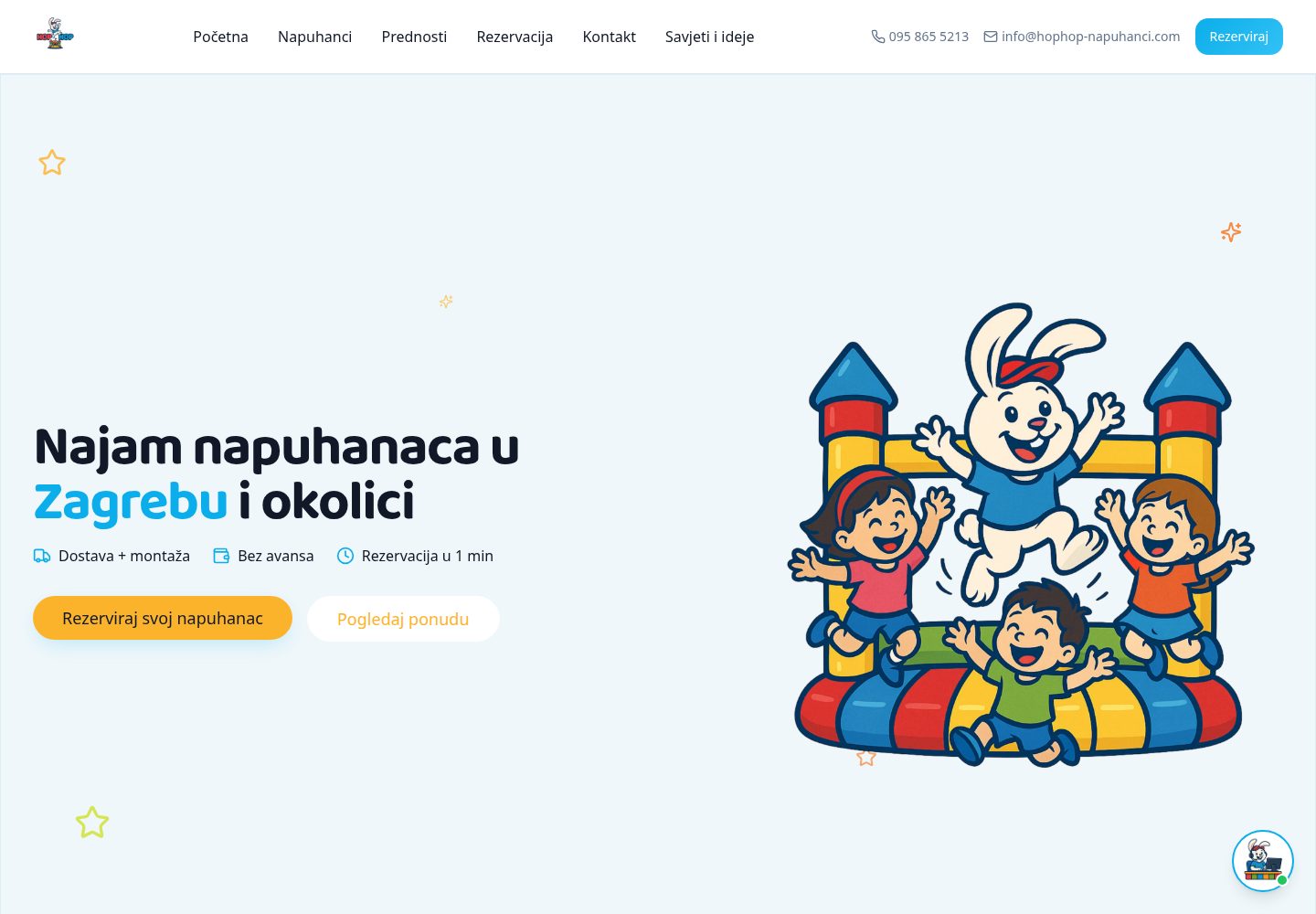 Hop Hop Napuhanci public website screenshot