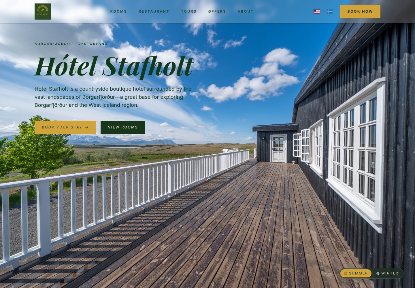 Hótel Stafholt public website screenshot