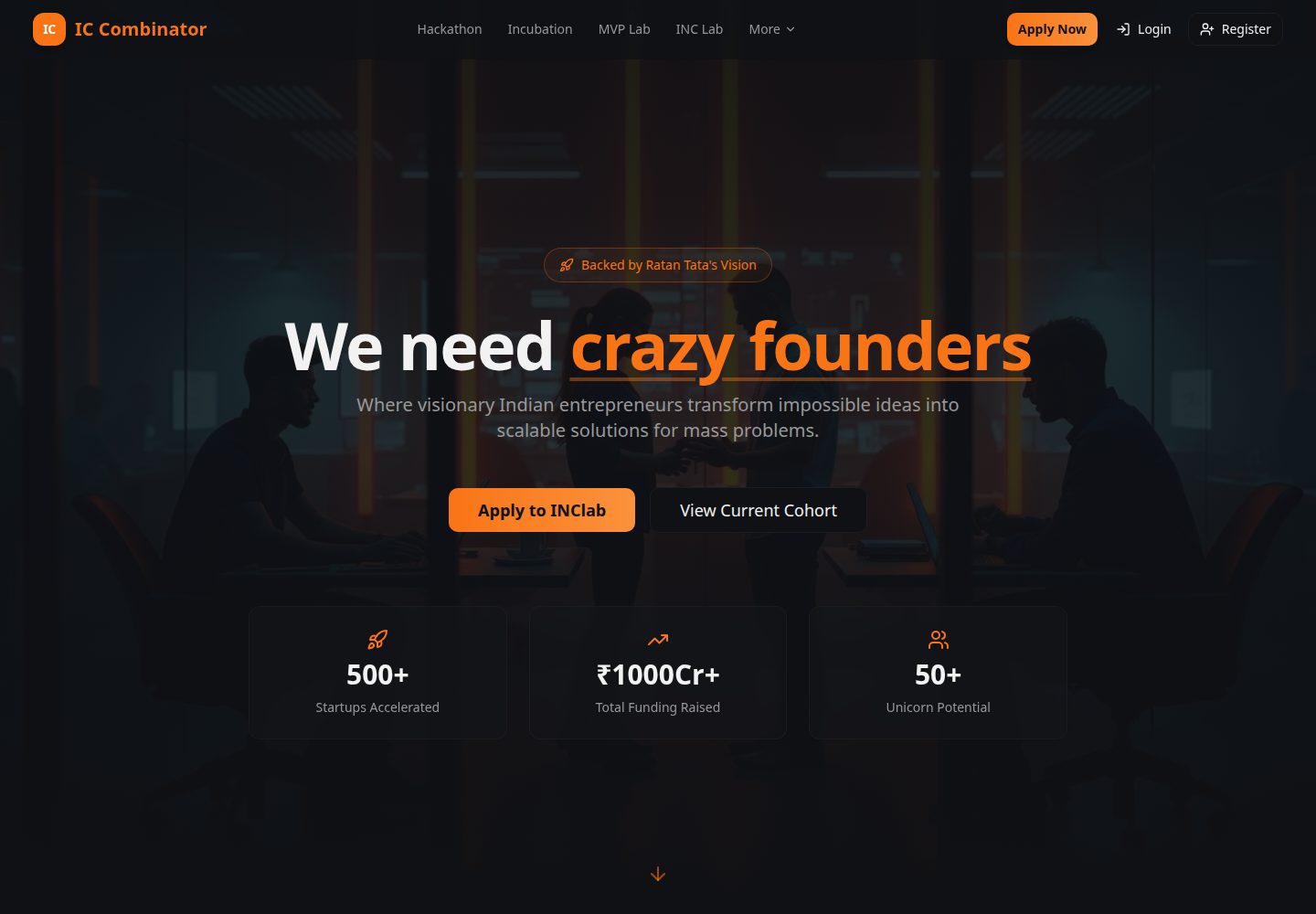 IC Combinator public website screenshot