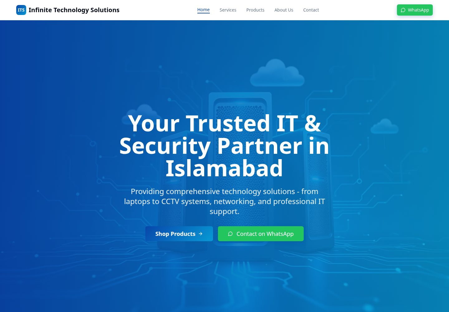 Infinite Technology Solutions public website screenshot