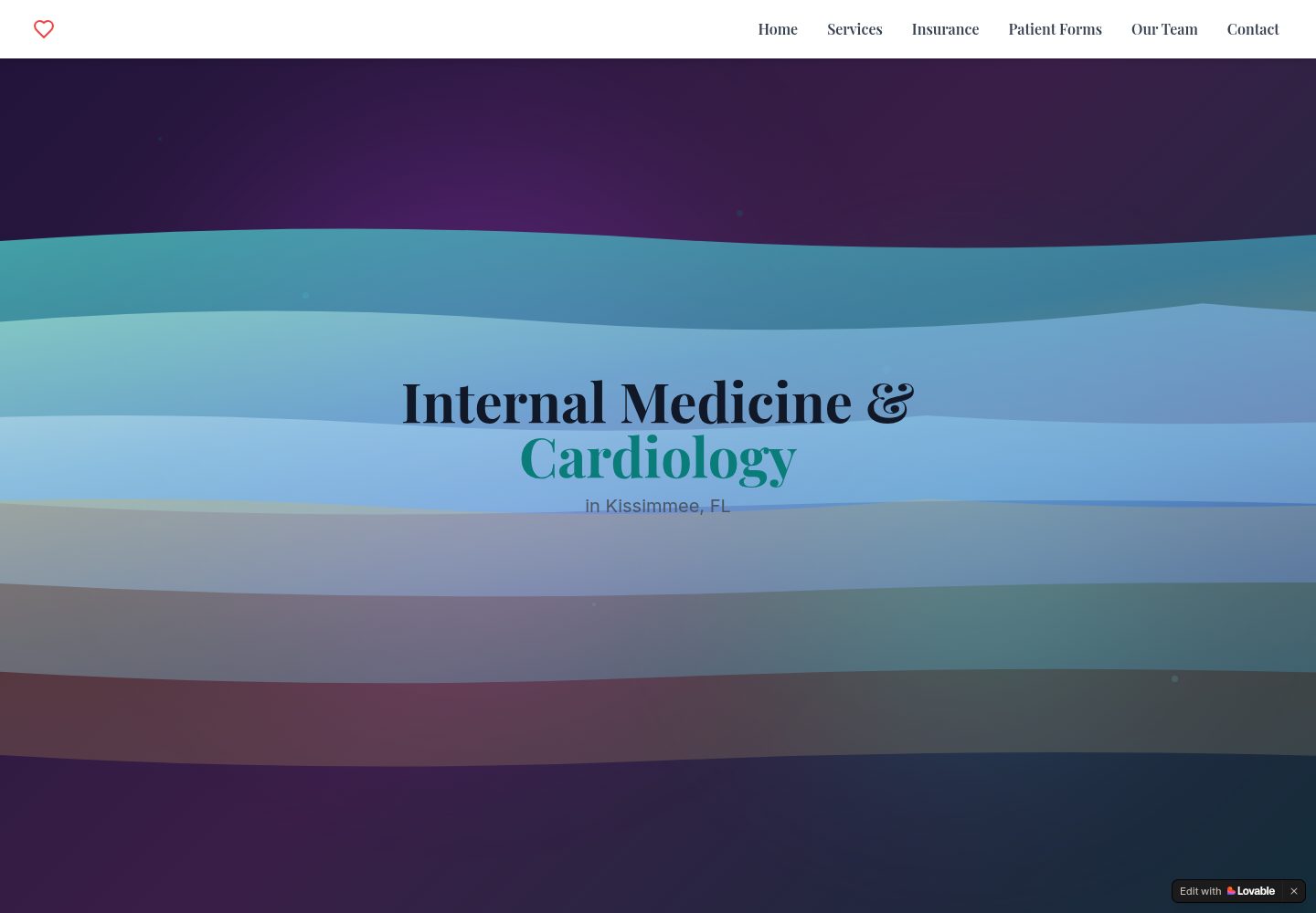Internal Medicine and Cardiology Associates public website screenshot