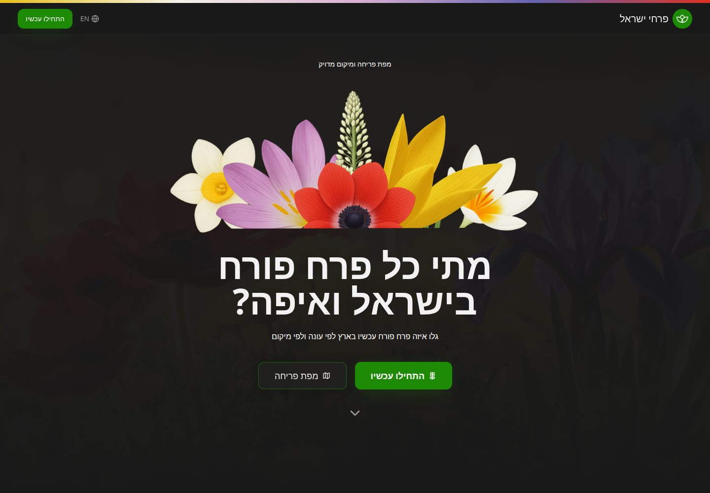 פרחי ישראל public website screenshot