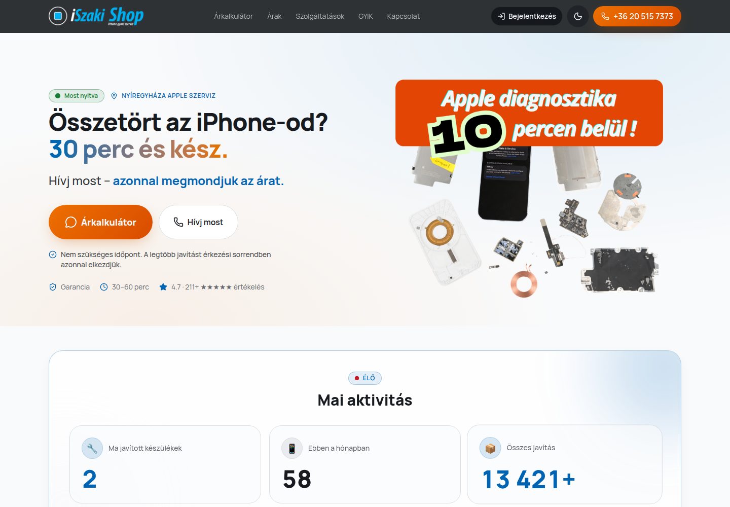 iSzaki Shop public website screenshot