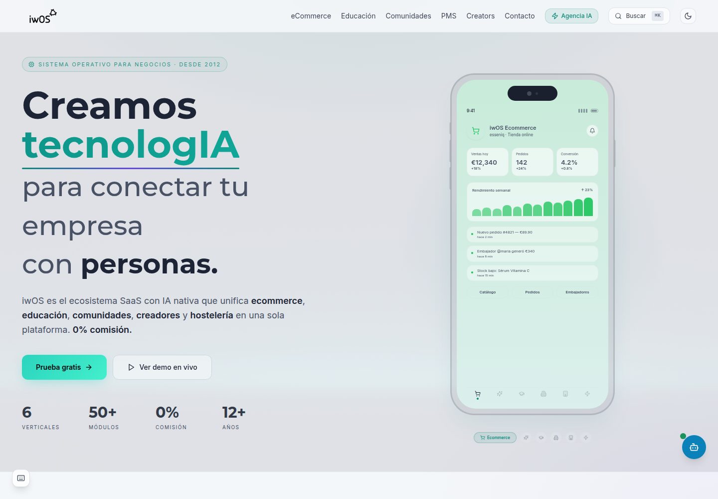 iwOS public website screenshot