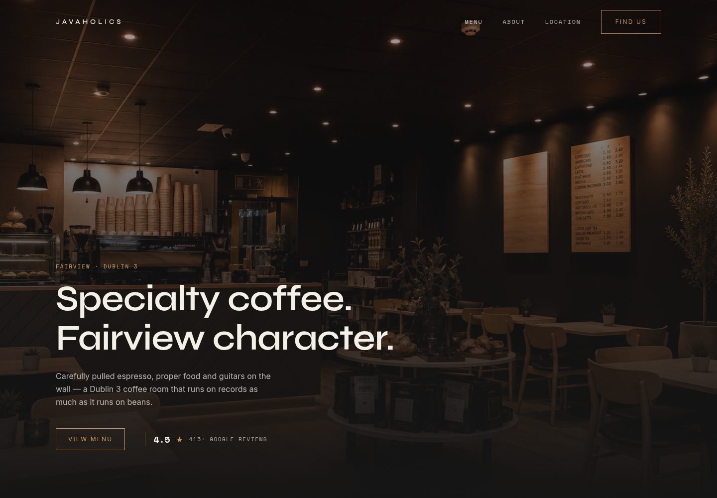 Javaholics public website screenshot