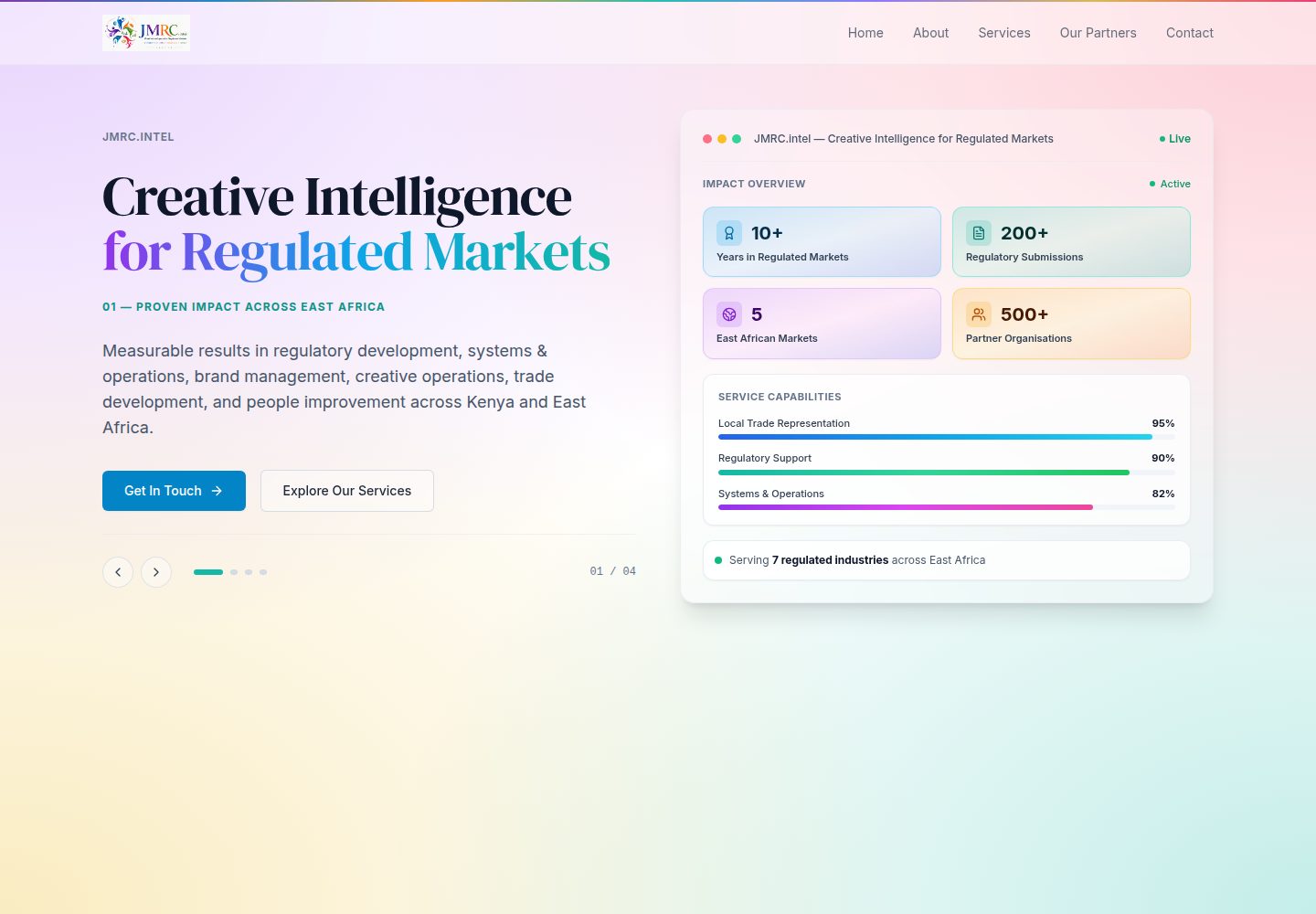 JMRC.intel public website screenshot