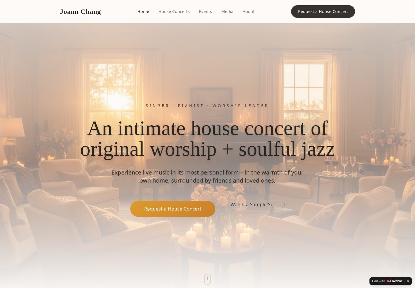 Joann Chang public website screenshot