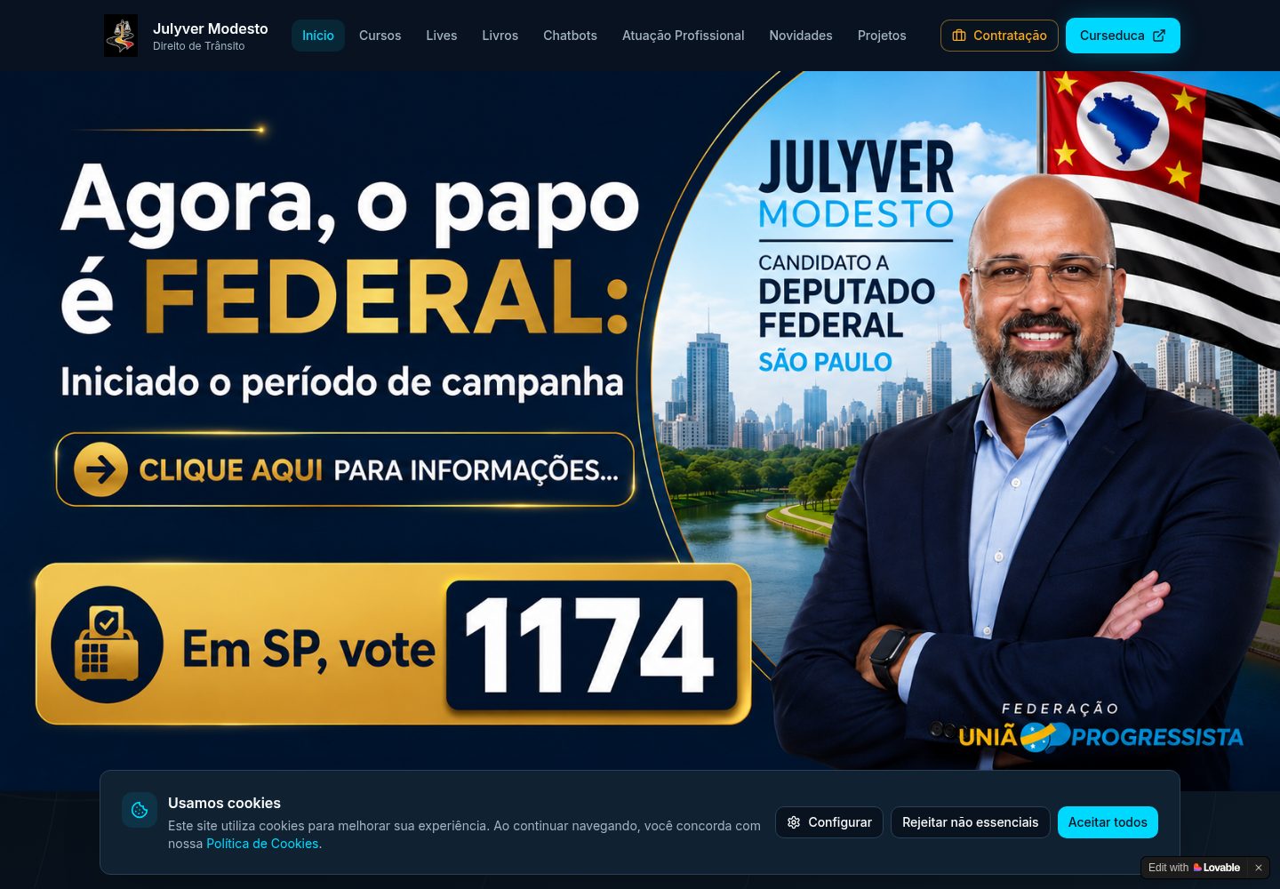 Julyver Modesto public website screenshot