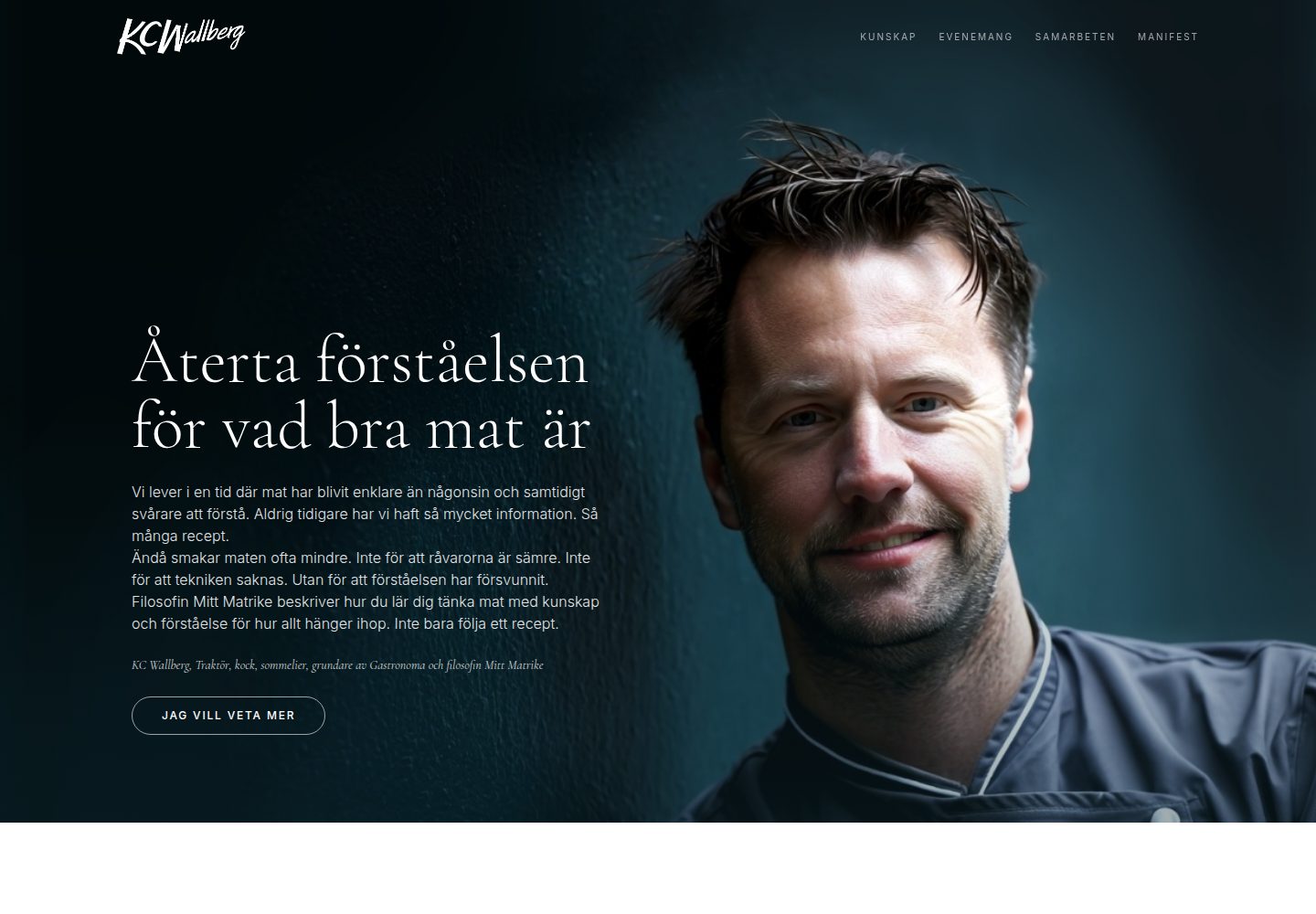 KC Wallberg public website screenshot